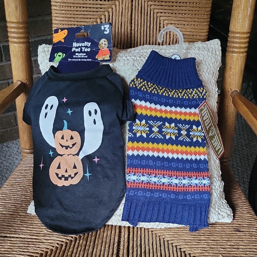 Dog shirt/sweater , set of 2. Med/small
